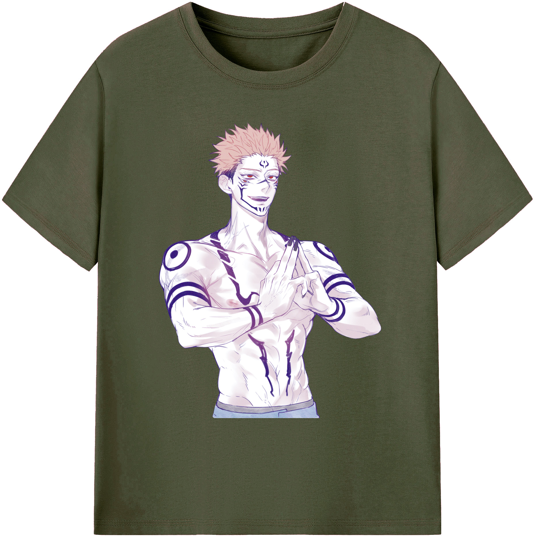 （画像用） 呪術廻戦 Jujutsu Kaisen 綿100％ メンズ半袖Tシャツ｜肌触りやわらか＆通気性